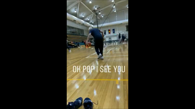Is Gregg Popovich showing off his dribbling & shooting skills to get spot on Team USA basketball ????
