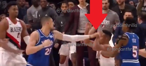 CJ McCollum Fights Alex Len after a Hard Screen, Alex Len Swings after they Square Up