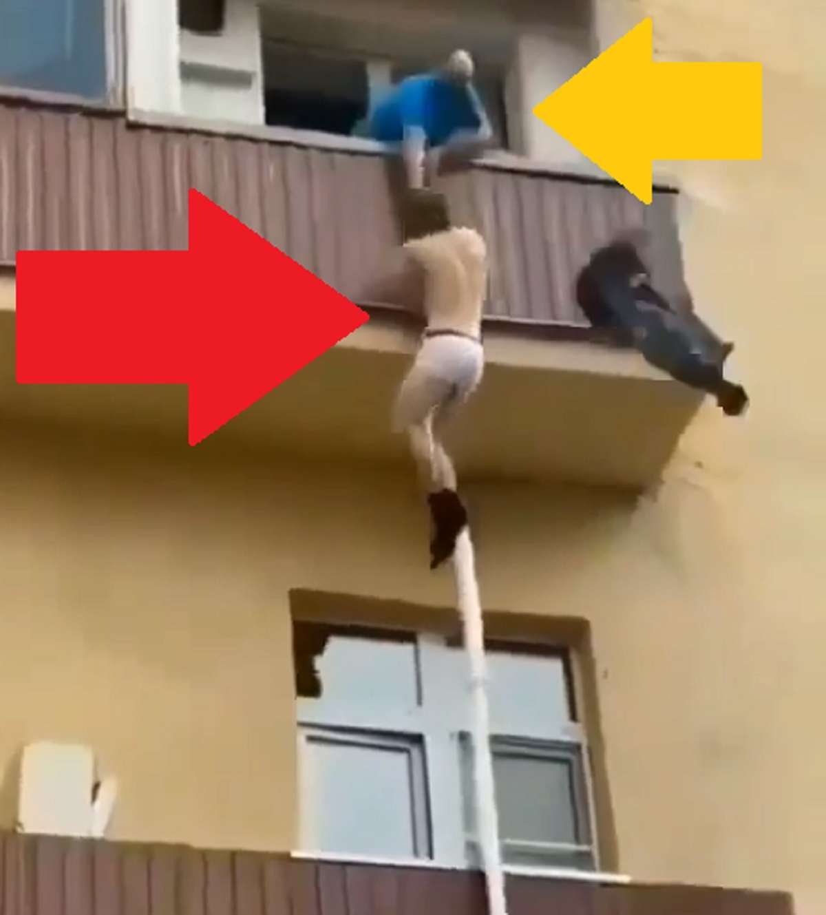 Man Named Joe Caught Cheating Smashing Someone Wife Tries to Escape By Jumping Out Window Using Blanket Rope and Things Go Wrong