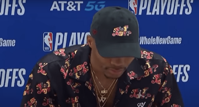 segfewrgaerge russell westbrook singing during post game interview