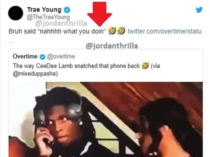 CeeDee Lamb Snatches Phone From Trae Young's ExGirlfriend then Gives