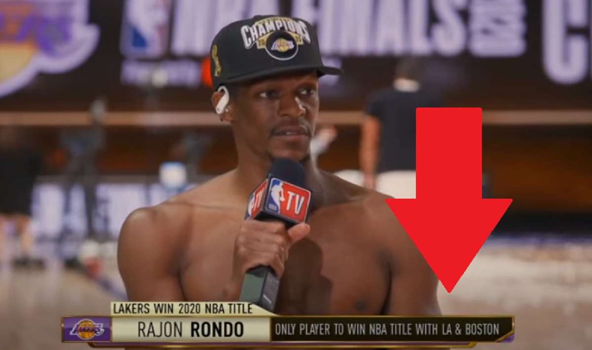 Shirtless Rajon Rondo Becomes First Player in NBA History to Win Championship with Lakers and Celtics