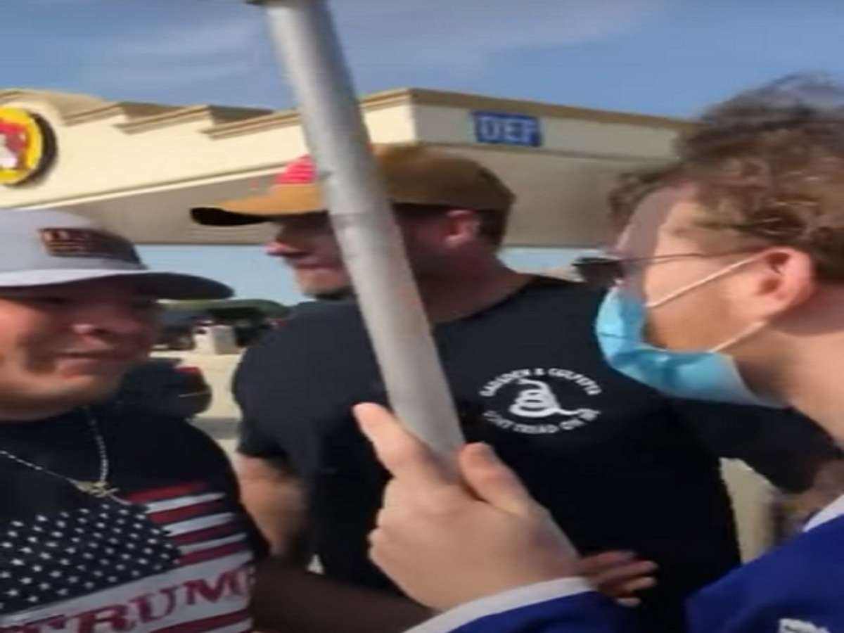 Trump Supporter Punches Guy in Face Because of YG: Trump Supporter Knocks Out Man Playing "F**k Donald Trump" Song by YG