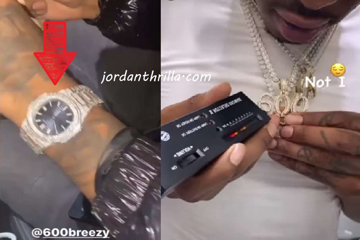 600 Breezy Caught Wearing Fake Bootleg Patek Philippe Watch Then 600 Breezy Responds with Diamond Test