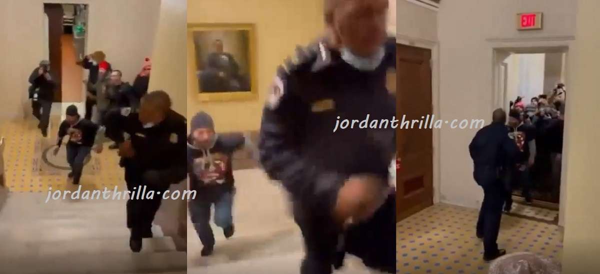 Video of Trump Supporters Chasing Black Cop Through Capitol Building After Breaking In Goes Viral