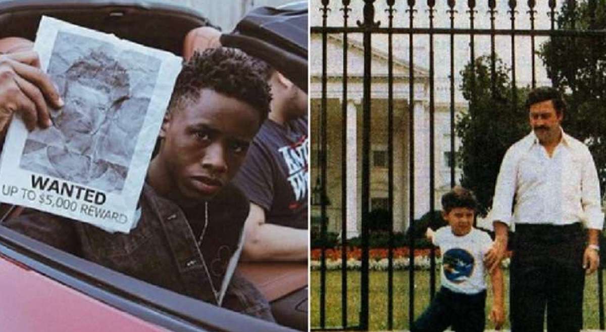 People React to Picture of Tay K Holding his Wanted Photo Being Compared to Picture of Pablo Escobar in Front of White House