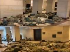 Video Footage US National Guard Soldiers Sleeping on Capitol Building Floor to P...