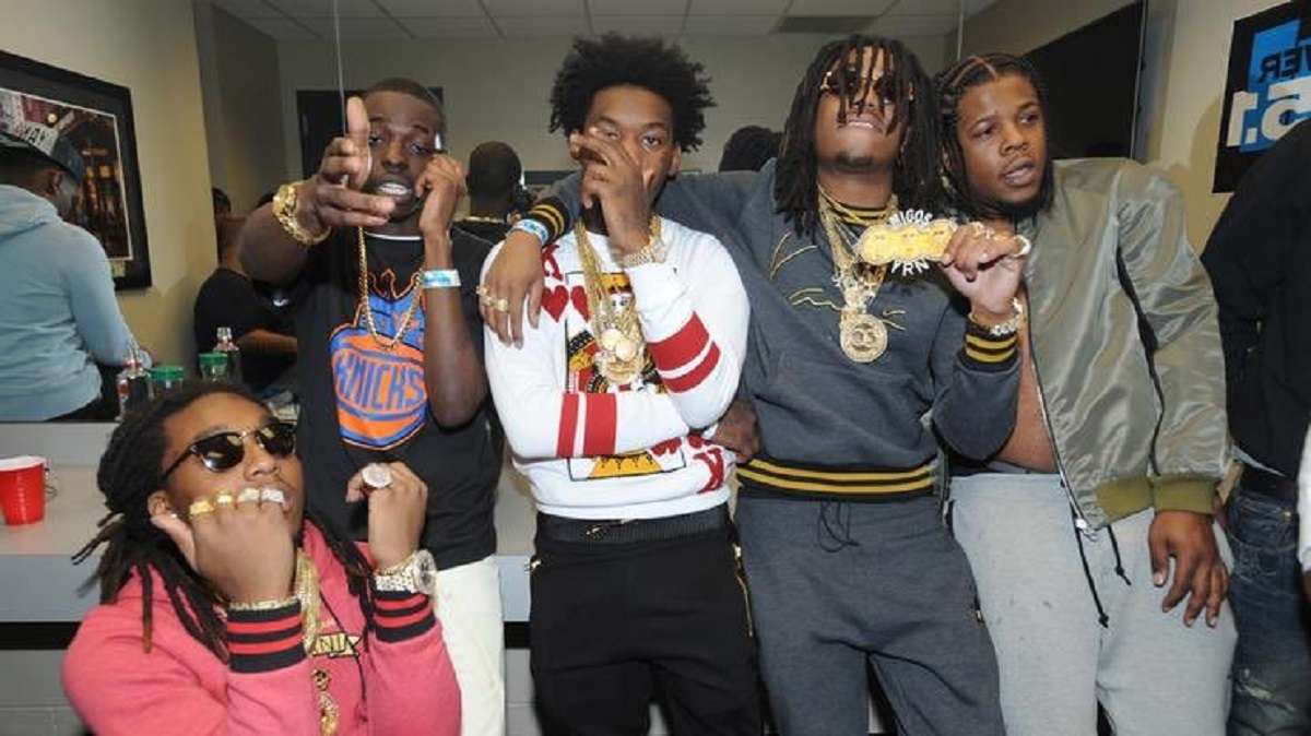 Migos and Bobby Shmurda hanging out. Quavo picking up Bobby Shmurda from jail.
