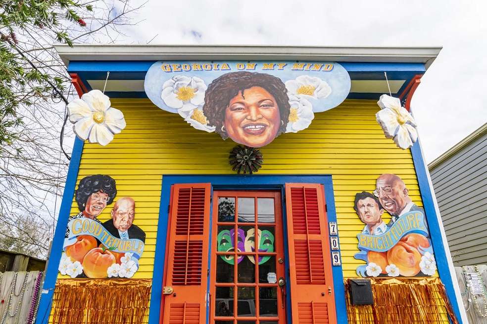 yardi gras decorations on mardi gras