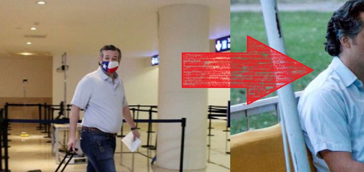 Ted Cruz's Pablo Escobar outfit in Airport Photos Returning from Cancun