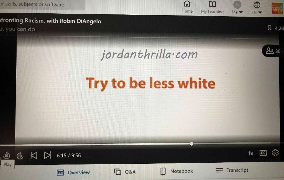 A slide from the class making White People Angry at Coca-Cola Coke White Supremacy Courses Meant to Reduce Racism. Coca-Cola coke accused of promoting anti-white propaganda