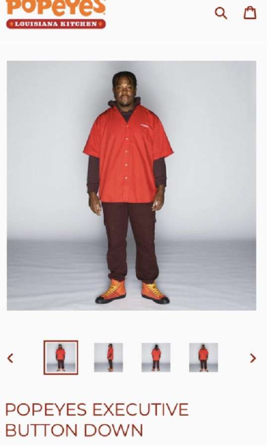 Popeyes Clothing Executive Button Down Shirt Designer Uniform