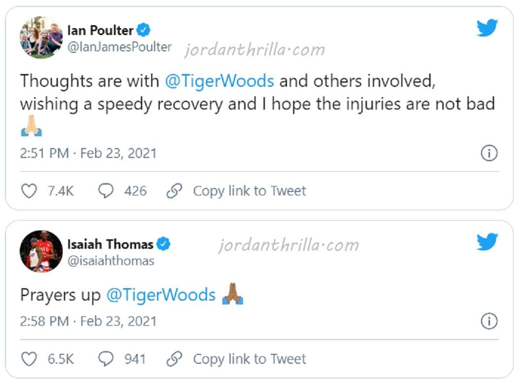 Isaiah Thomas and Ian Poulter Reacts to Tiger Woods Breaking Both Legs in Major Car Accident