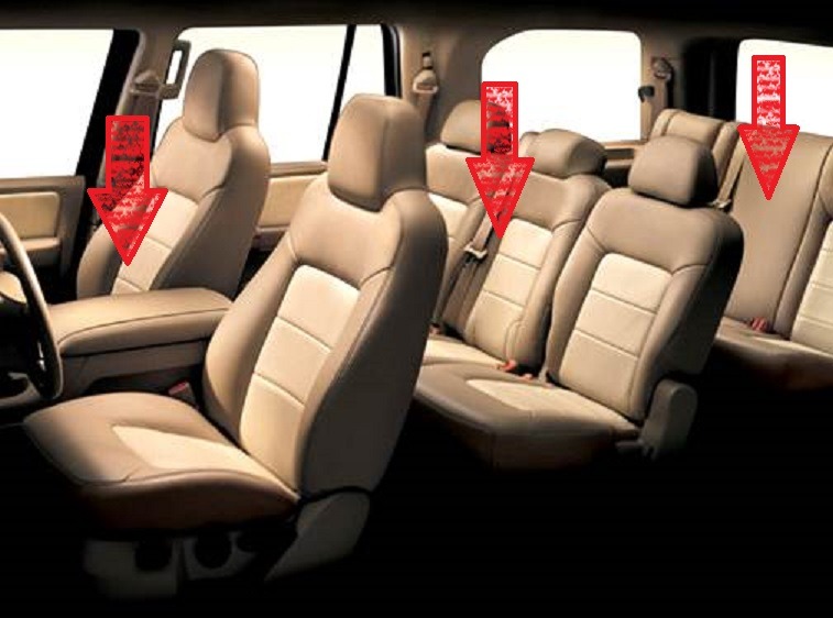 Interior view of Ford Expedition carrying 25 people