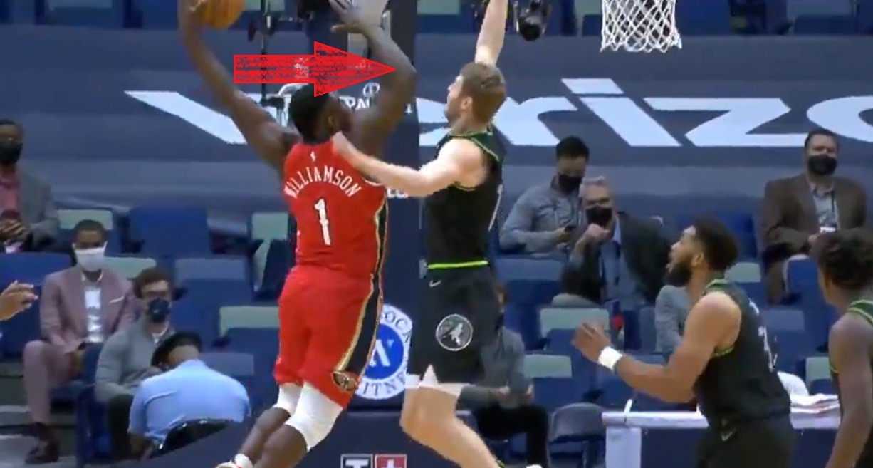 Zion Williamson Elbows Jake Layman In the Face While Dunking on Him. Was It a Cheap Shot?