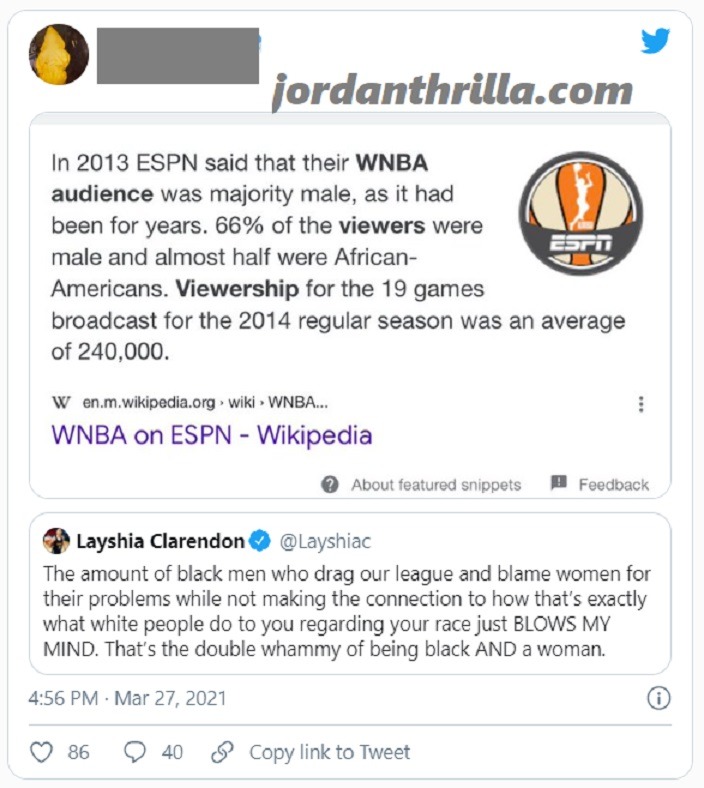 Reaction to WNBA Player Layshia Clarendon Calls Out Black Men Not Supporting WNBA