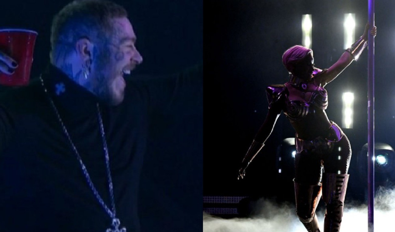 Post Malone Reacts to Cardi B using Heel as Stripper Pole with Megan Thee Stallion During Grammys WAP Performance