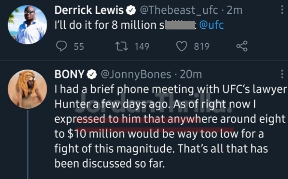Jon Jones Reveals The Only Price He Will Accept to Fight Francis Ngannou After Discussion With UFC Lawyer and Derrick Lewis Responds