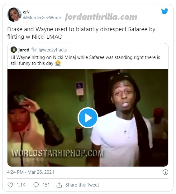Video of Lil Wayne Flirting with Nicki Minaj In Front of Safaree Standing Right There Starts Roast Session on Twitter
