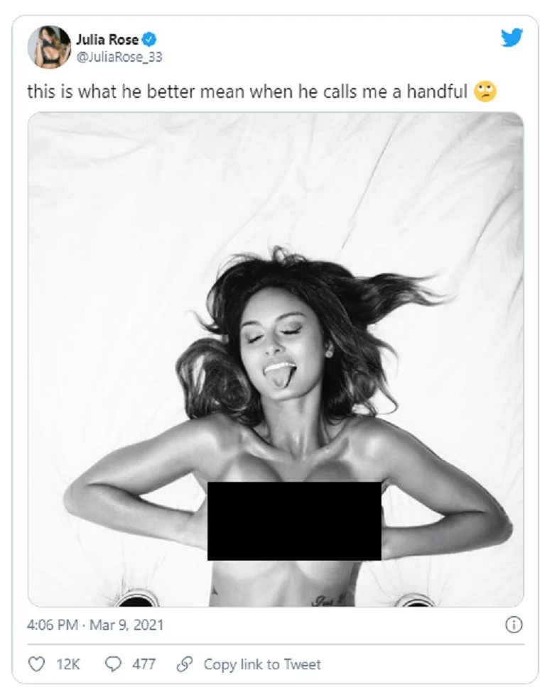 Woman Who Flashed World Series Julia Rose Heats Up Social Media Again in Viral "Handful" Post