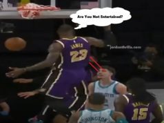 Lebron James Daps Up LaMelo Ball Then Lebron James Dunked On LaMelo Ball While Looking In His Eyes During Lakers vs Hornets