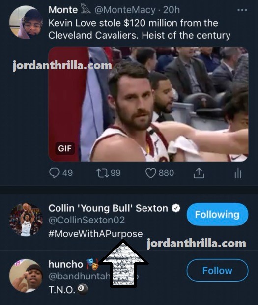 Collin Sexton liked the Tweet calling Kevin Love's contract a "heist"