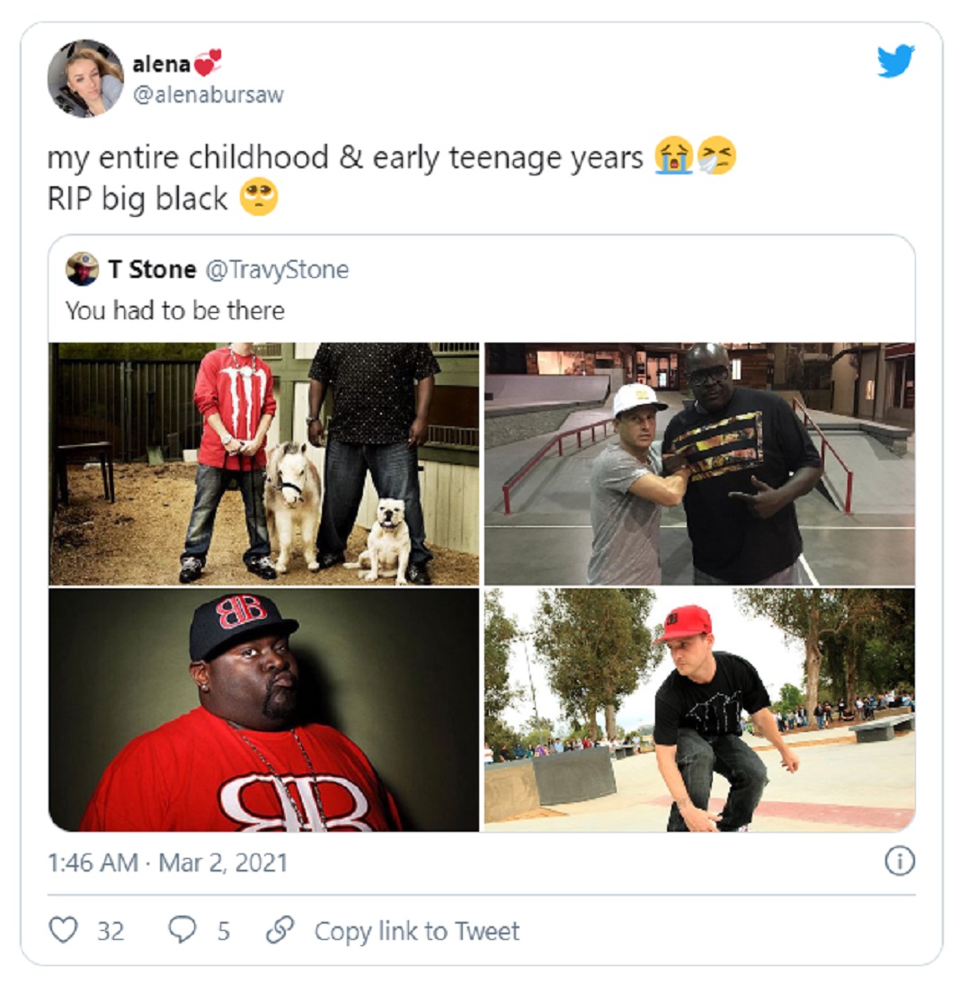 "RIP Big Black" trending in 2021 reaction