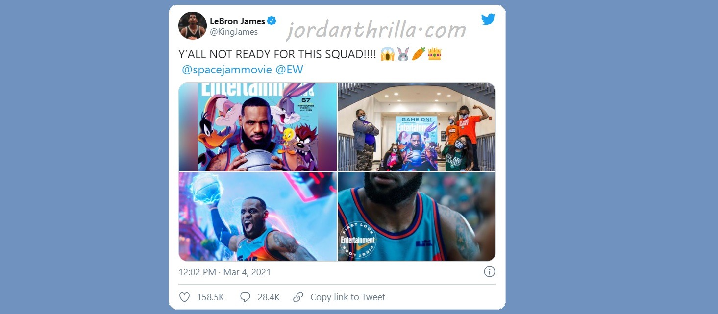 Lebron James post revealing CGI Looney Tunes characters in Space Jam New Legacy