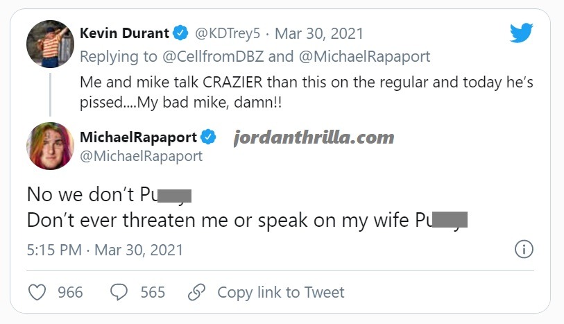 Michael Rapaport Exposes Kevin Durant Text Message Spam Threatening Him and His Wife