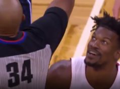Jimmy Butler Wins Jump Ball Opening Tip TWICE Against Center Nikola Vucevic With...