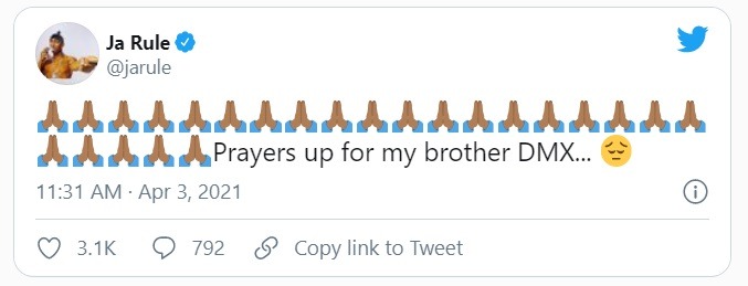 Rappers React to News of DMX Brain Dead After Overdosing and Having Heart Attack. Ja Rule reacts to DMX overdose and heart attack
