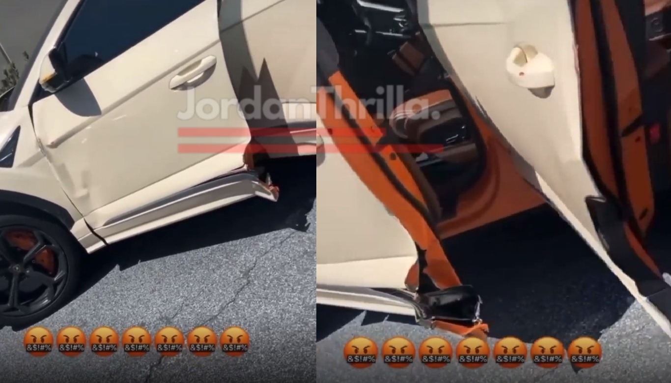 Video Aftermath of Gunna Lambo Urus Hit by Brink Truck During Car Accident 