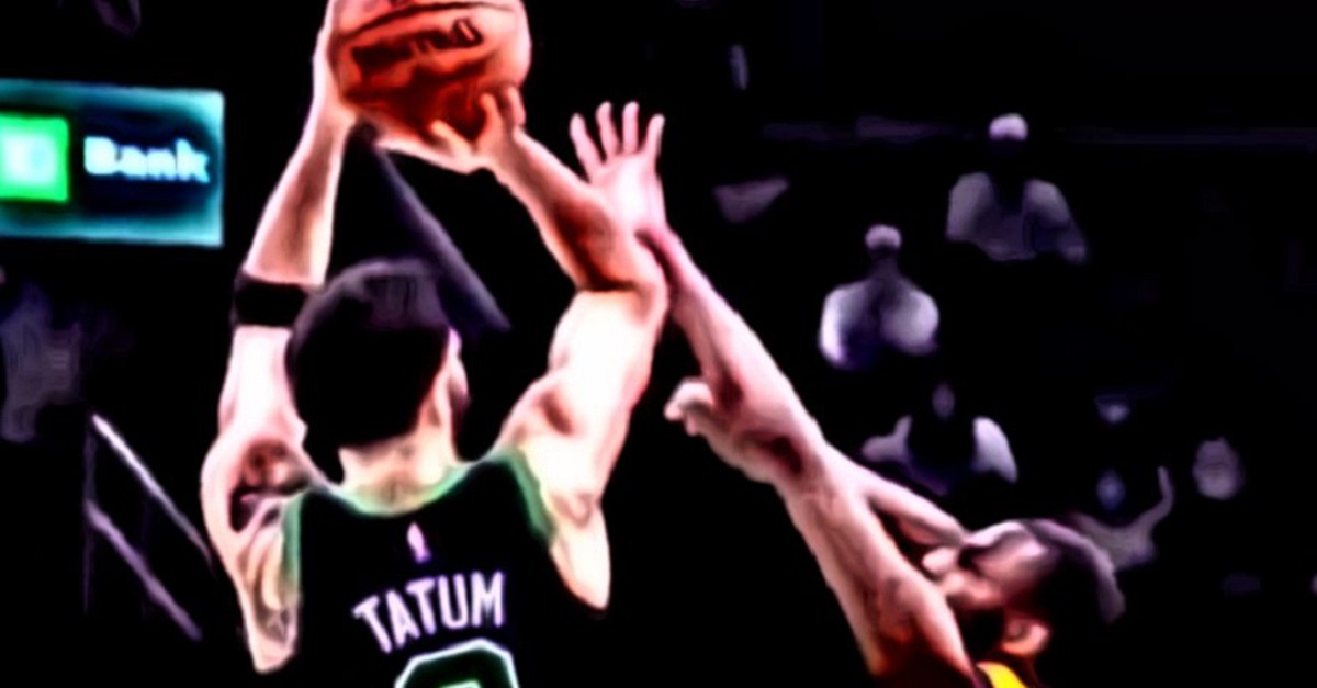 Jayson Tatum and Andrew Wiggins Hands Come Together Like a Couple in Love After Fadeaway Shot
