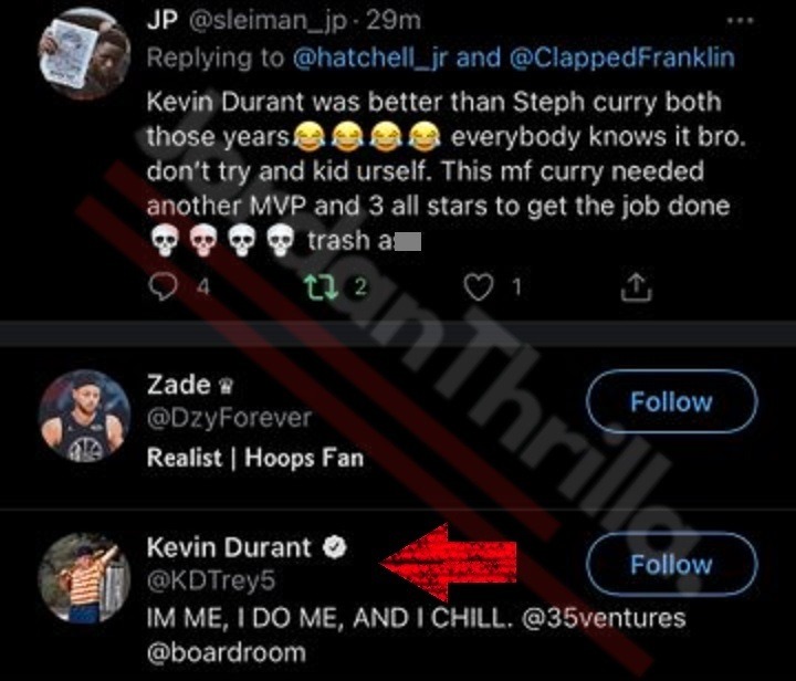 Did Kevin Durant Forget to Switch Burner Account? Kevin Durant Retweets Tweet Calling Stephen Curry Trash and Saying He's better than him From Two Different Accounts