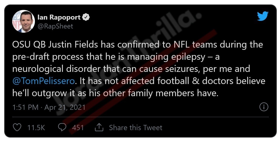 Will OSU QB Justin Fields Epilepsy Condition Hurt His NFL Draft Stock?
