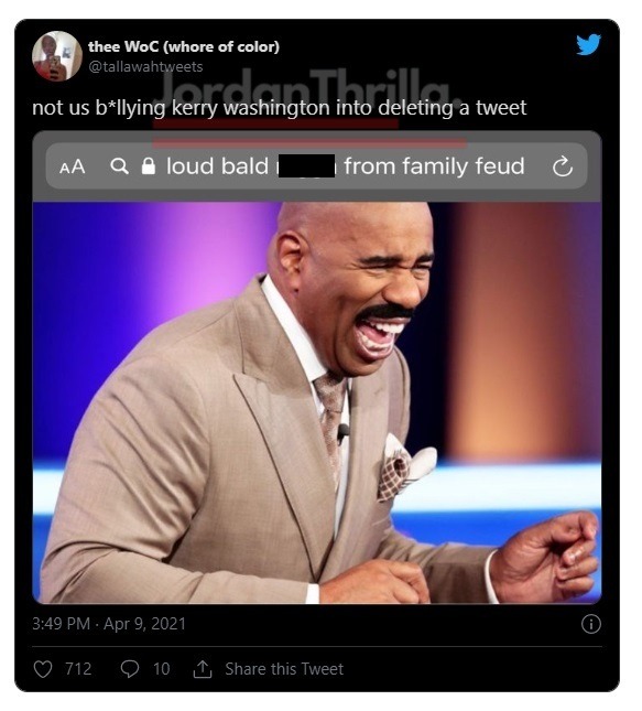 Social Media Destroys Kerry Washington Tweeting DMX and Prince Philip Are Both in Heaven Talking to Each Other. reactions to Kerry Washington's Tweet about Prince Philips and DMX's death