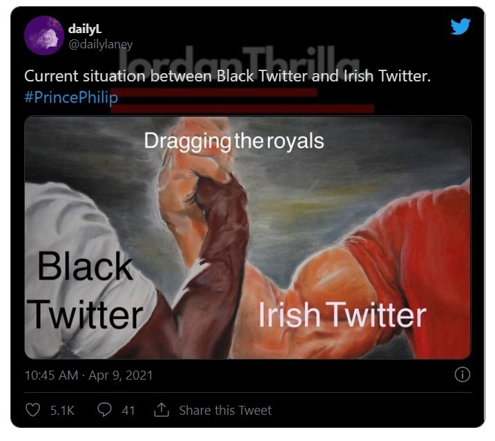 People React to Irish Twitter and Black Twitter Reactions to Prince Philip Dead