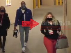 Who is the Thick Woman in Red Pants Walking With George Hill into Sixers Arena? ...