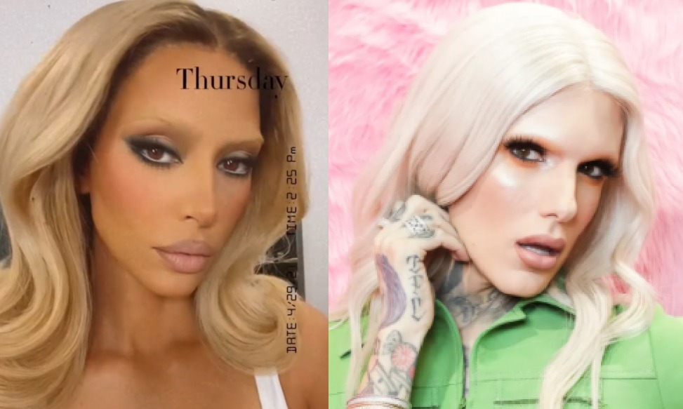 Kim Kardashian looking like Jeffree Star. Kim Kardashian looking like a transgender woman