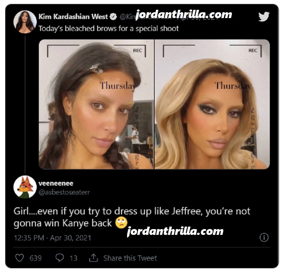 Reaction to Kim Kardashian looking like Jeffree star