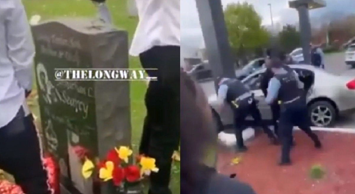 Video Of Chicago Rapper Tilla Pissing Grave of Enemy Jonathan Searcy Before 7 yr old Daughter Jaslyn Adams Shot and Killed at McDonald's