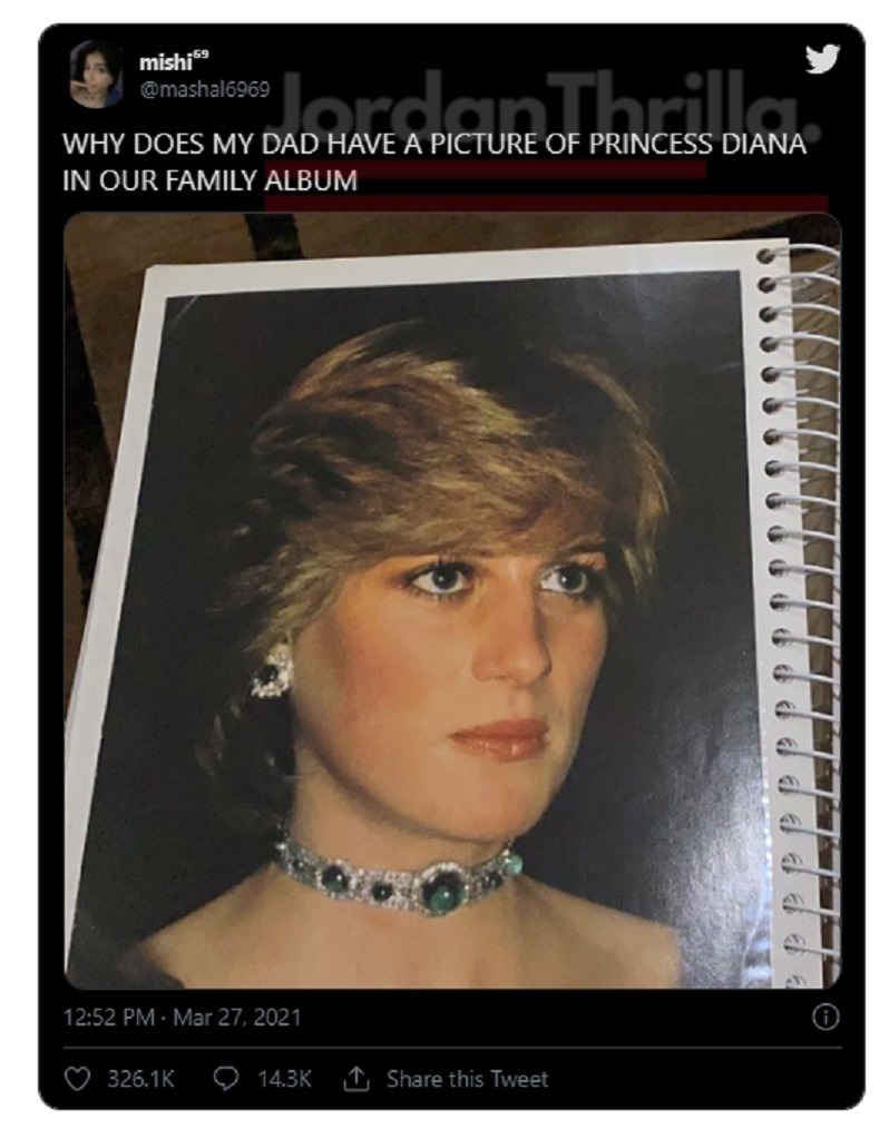 Why Does My Dad Have a Picture of Princess Diana In Our Family Album Tweet Starts Incredible Twitter Trend