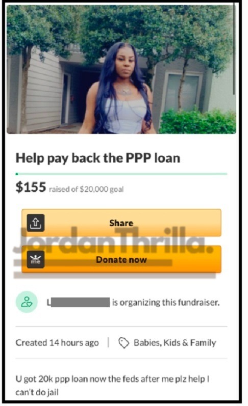 People Are Starting GoFundMe To Pay Back Fraudulent PPP Loans After Getting Caught By FEDS. Pictures of Scammers' PPP Loan GoFundMe Campaigns To Avoid FEDS Sending Them to Jail