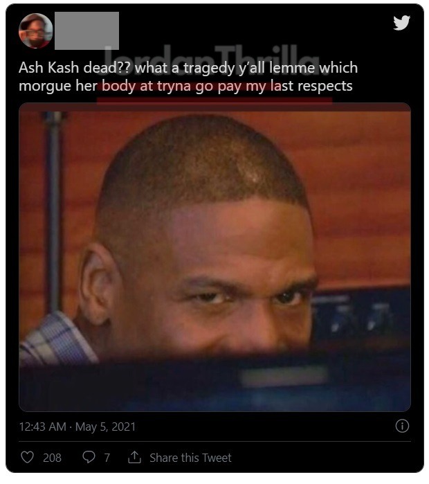 Is Ash Kash Dead? IG Account of OnlyFans Adult Film Star Commemorates Ashaley Ash Kash Death. People react to Ash Kash dead.
