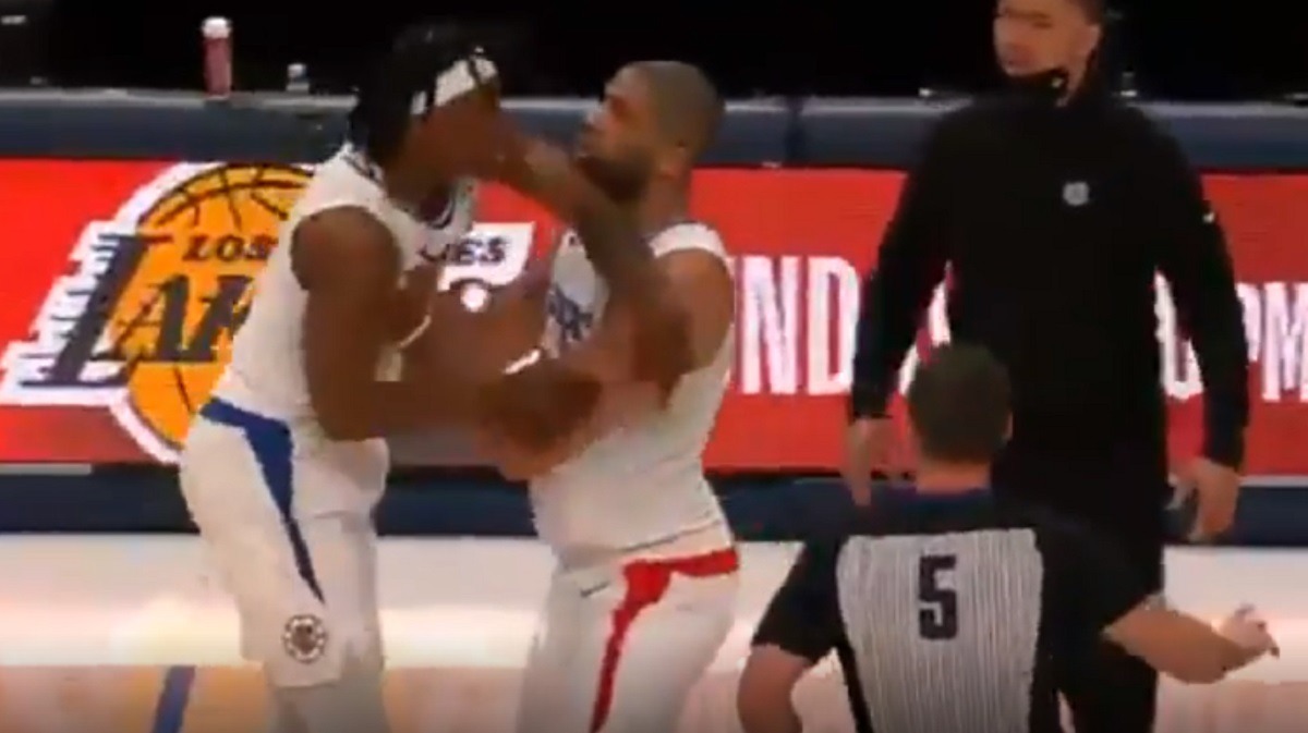 Terrence Mann Tries to Fight Willie Cauley-Stein After a Dirty Shove During Clippers vs Mavericks Game 3