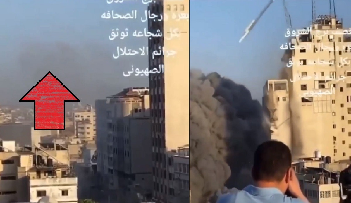 Gaza Journalist Captures Scary Footage of Israel Bombing Buildings Right Next To Him. Israel bombing buildings right next to a Gaza Journalist who was recording.