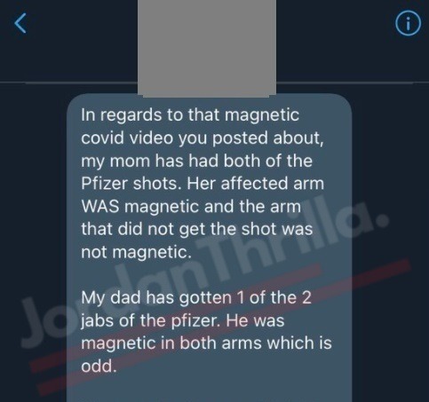 Video Showing Woman Sticking Magnet to Pfizer Covid-19 Vaccine Shot Area of Her Arm Sparks Pfizer Micro-Chipping Conspiracy Theory