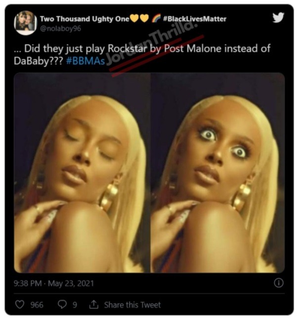 Is Billboard Racist? People Think Racism made Billboard Music Awards Plays Wrong Song For DaBaby During His Rockstar Acceptance Speech