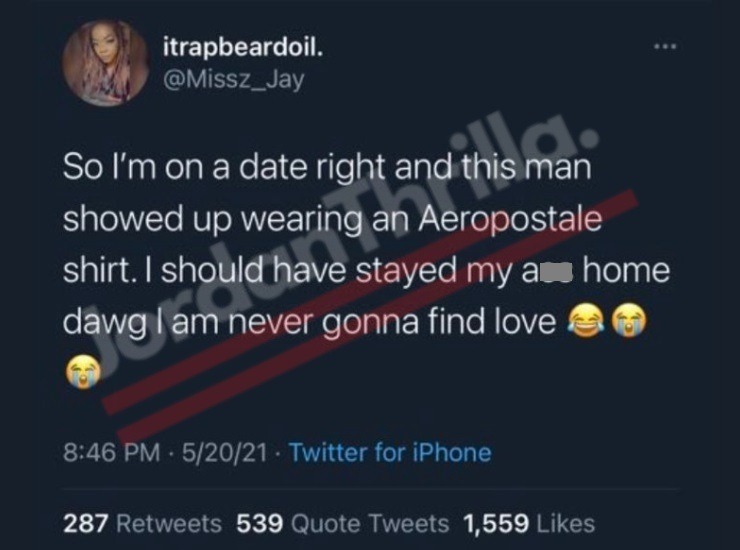 Black Woman Exposes Man For Wearing Aeropostale Brand Clothing on First Date