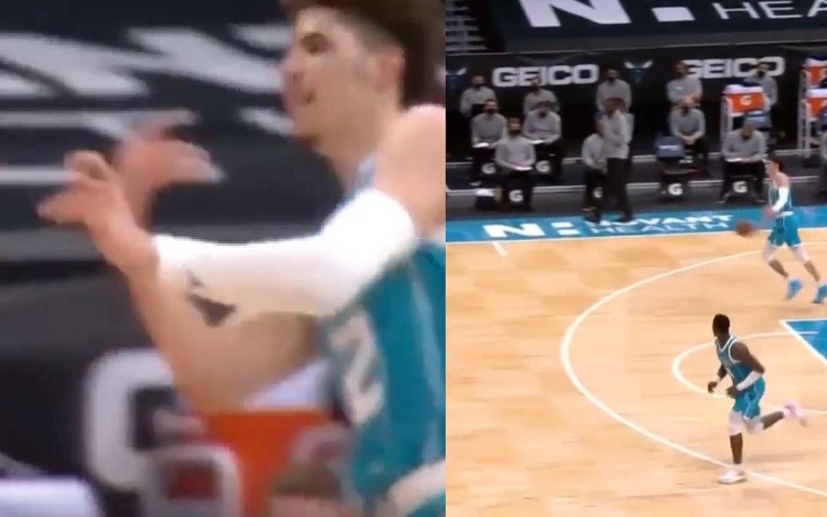Lamelo Ball Under Hand Full Court Pass to Miles Bridges Might Be the Greatest Underhand Pass Ever